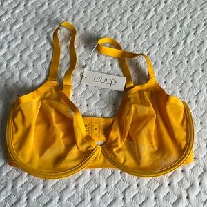 Cuup plunge mesh bra 34g in marigold NWT